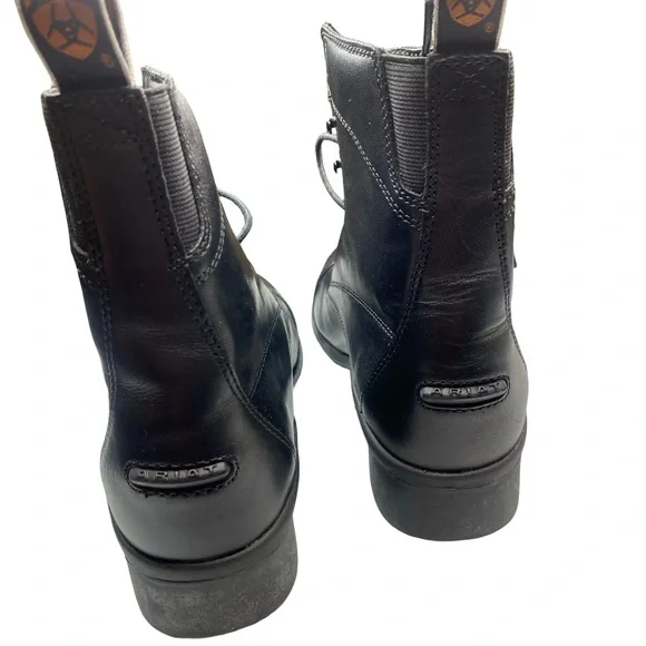 Ariat Black Leather Women's Combat Riding Boots - Picture 4 of 9
